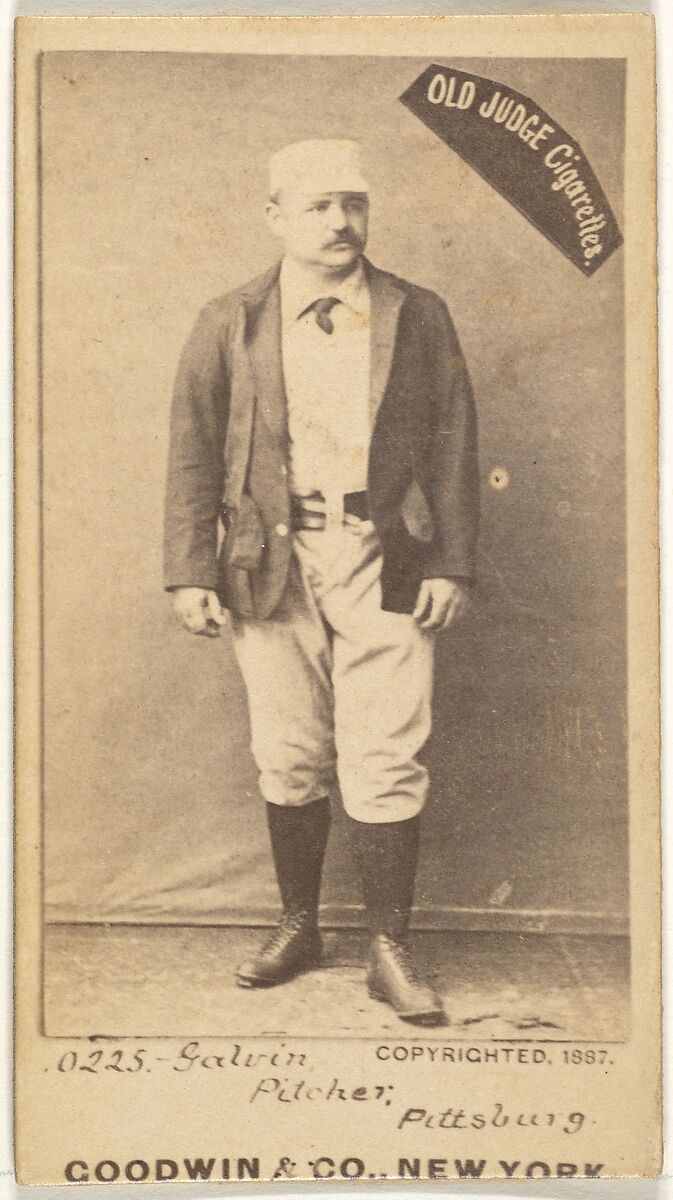 James Francis "Pud" Galvin, Pitcher, Pittsburgh, from the Old Judge series (N172) for Old Judge Cigarettes, Issued by Goodwin &amp; Company, Albumen photograph 