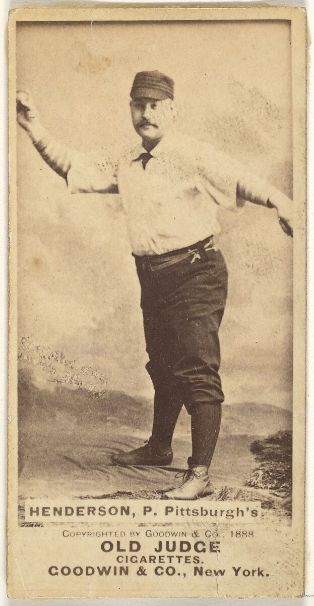 James "Hardie" Harding Henderson, Pitcher, Pittsburgh, from the Old Judge series (N172) for Old Judge Cigarettes, Issued by Goodwin &amp; Company, Albumen photograph 