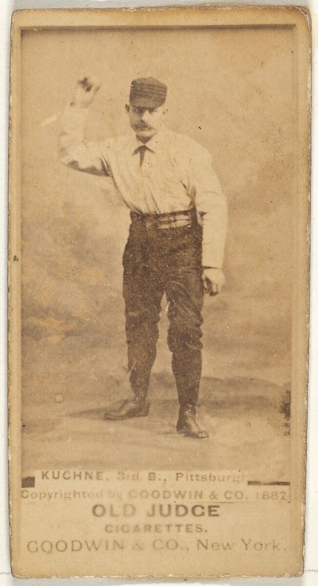 Bill Kuehne, 3rd Base, Pittsburgh, from the Old Judge series (N172) for Old Judge Cigarettes, Issued by Goodwin &amp; Company, Albumen photograph