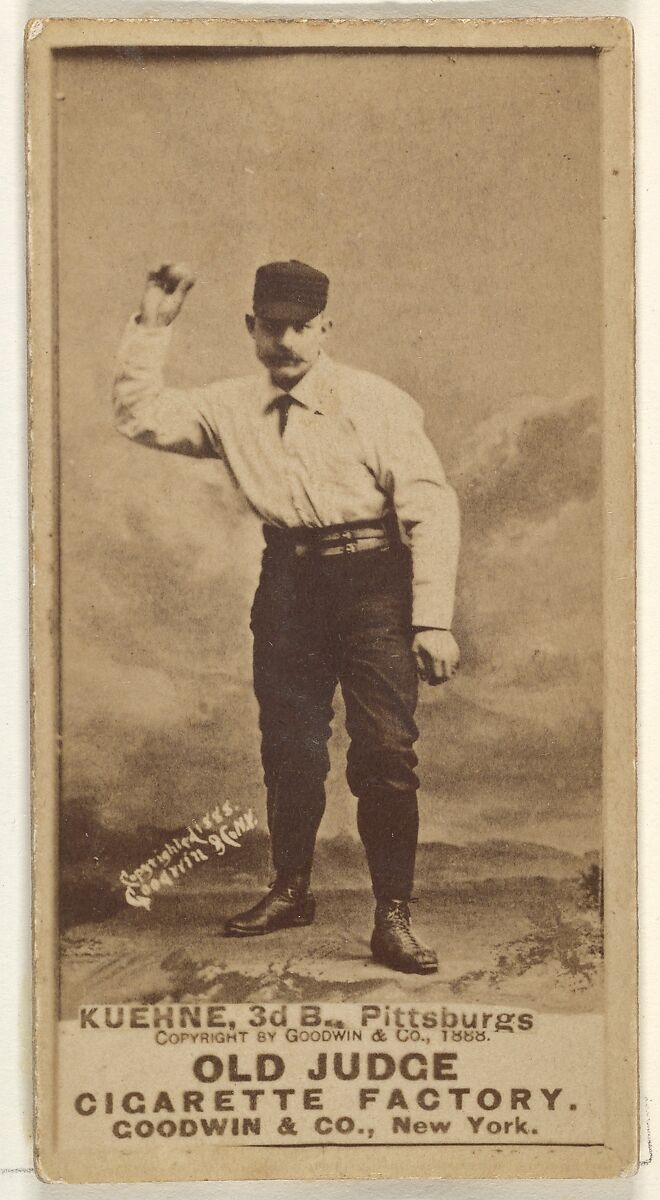 Bill Kuehne, 3rd Base, Pittsburgh, from the Old Judge series (N172) for Old Judge Cigarettes, Issued by Goodwin &amp; Company, Albumen photograph 