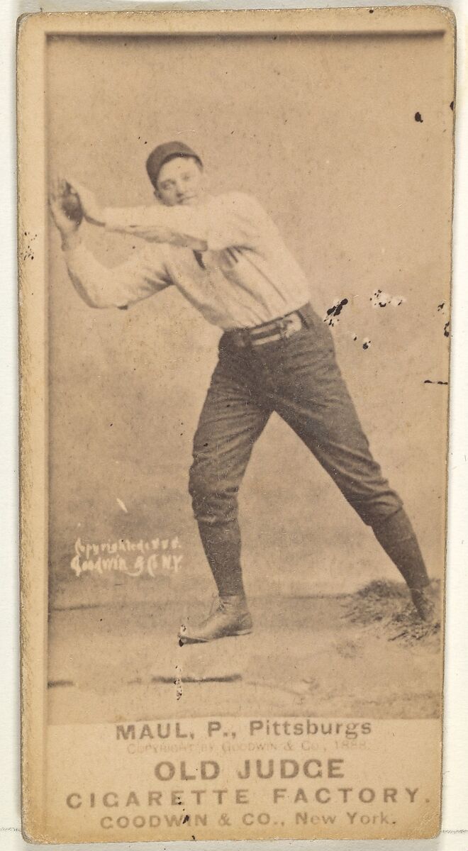 Al Maul, Pitcher, Pittsburgh, from the Old Judge series (N172) for Old Judge Cigarettes, Issued by Goodwin &amp; Company, Albumen photograph 