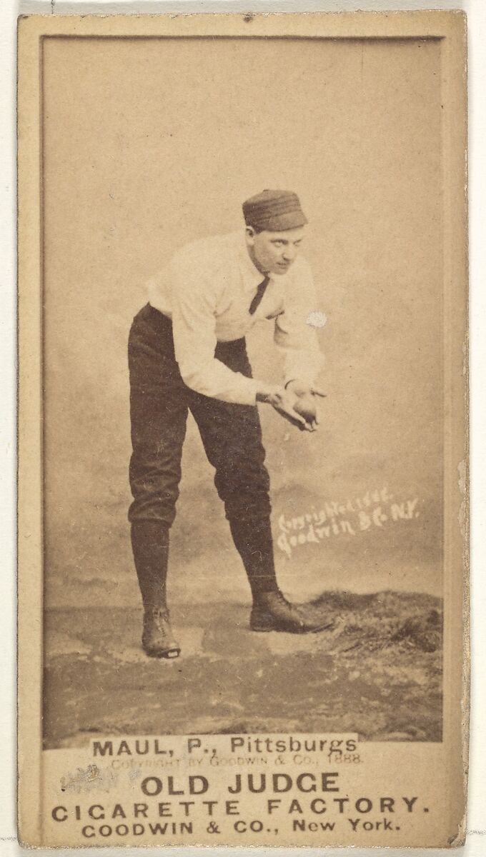 Al Maul, Pitcher, Pittsburgh, from the Old Judge series (N172) for Old Judge Cigarettes, Issued by Goodwin &amp; Company, Albumen photograph 