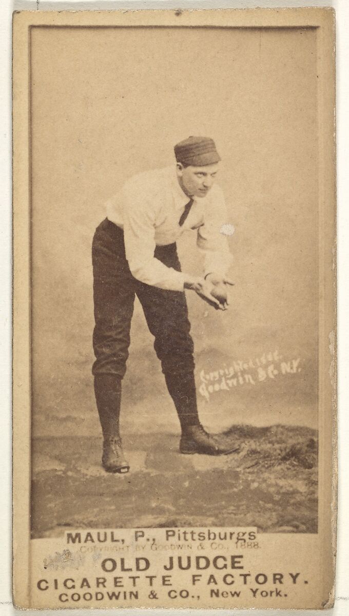Al Maul, Pitcher, Pittsburgh, from the Old Judge series (N172) for Old Judge Cigarettes, Issued by Goodwin &amp; Company, Albumen photograph 