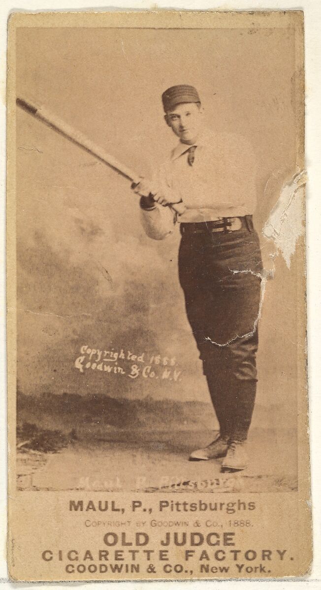 Al Maul, Pitcher, Pittsburgh, from the Old Judge series (N172) for Old Judge Cigarettes, Issued by Goodwin &amp; Company, Albumen photograph 