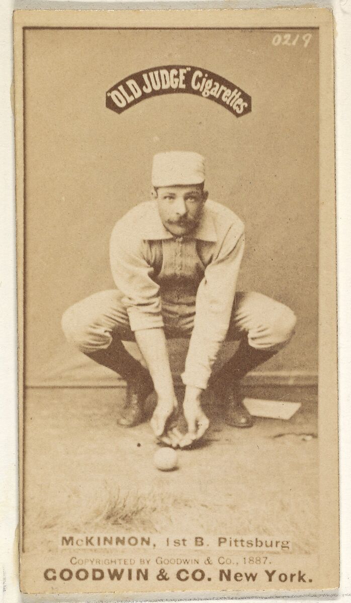 Alex McKinnon, 1st Base, Pittsburgh, from the Old Judge series (N172) for Old Judge Cigarettes, Issued by Goodwin &amp; Company, Albumen photograph 