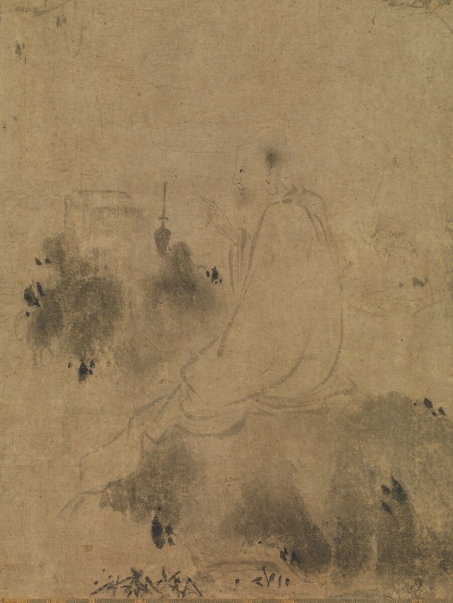 Meeting between Yaoshan and Li Ao, Zhiweng  Chinese, Horizontal painting mounted as a hanging scroll; ink on paper, China