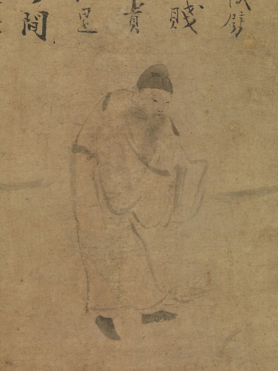 Meeting between Yaoshan and Li Ao, Attributed to Zhiweng (Chinese, active first half of the 13th century), Horizontal painting mounted as a hanging scroll; ink on paper, China
