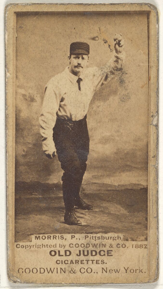 Ed Morris, Pitcher, Pittsburgh, from the Old Judge series (N172) for Old Judge Cigarettes, Issued by Goodwin &amp; Company, Albumen photograph 