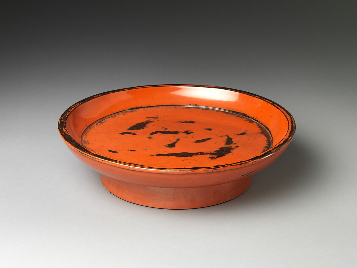 Round Negoro Tray (Kōban), Lacquered wood with coatings of red lacquer over black lacquer (Negoro ware), Japan 