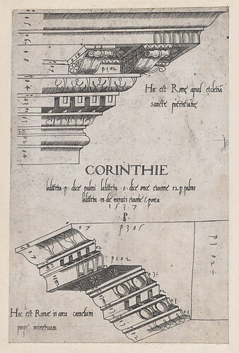 Entablatures from Santa Pudenziana and the Arch of Camigliano, from 