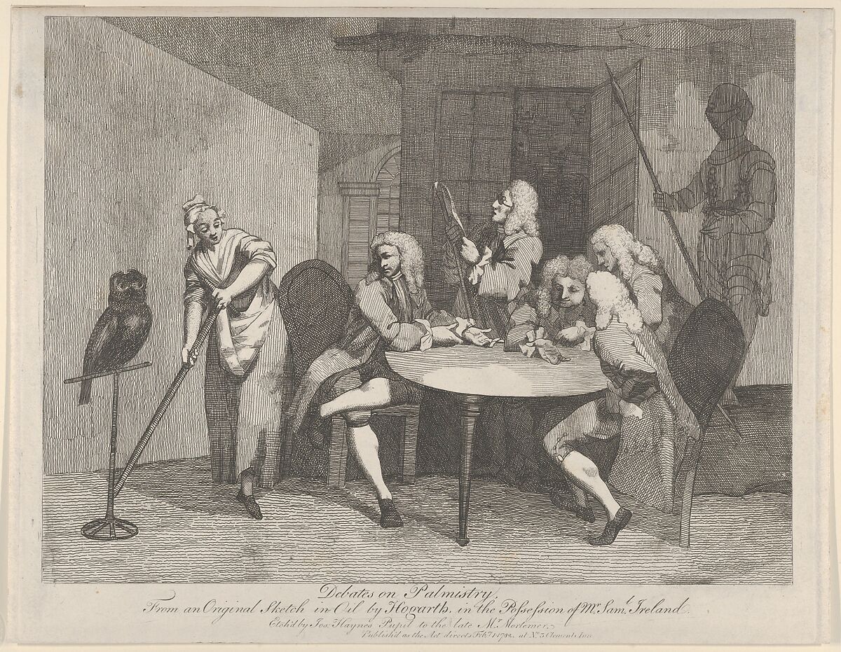 Debates on Palmistry, Joseph Haynes (British, 1760–1829), Etching 