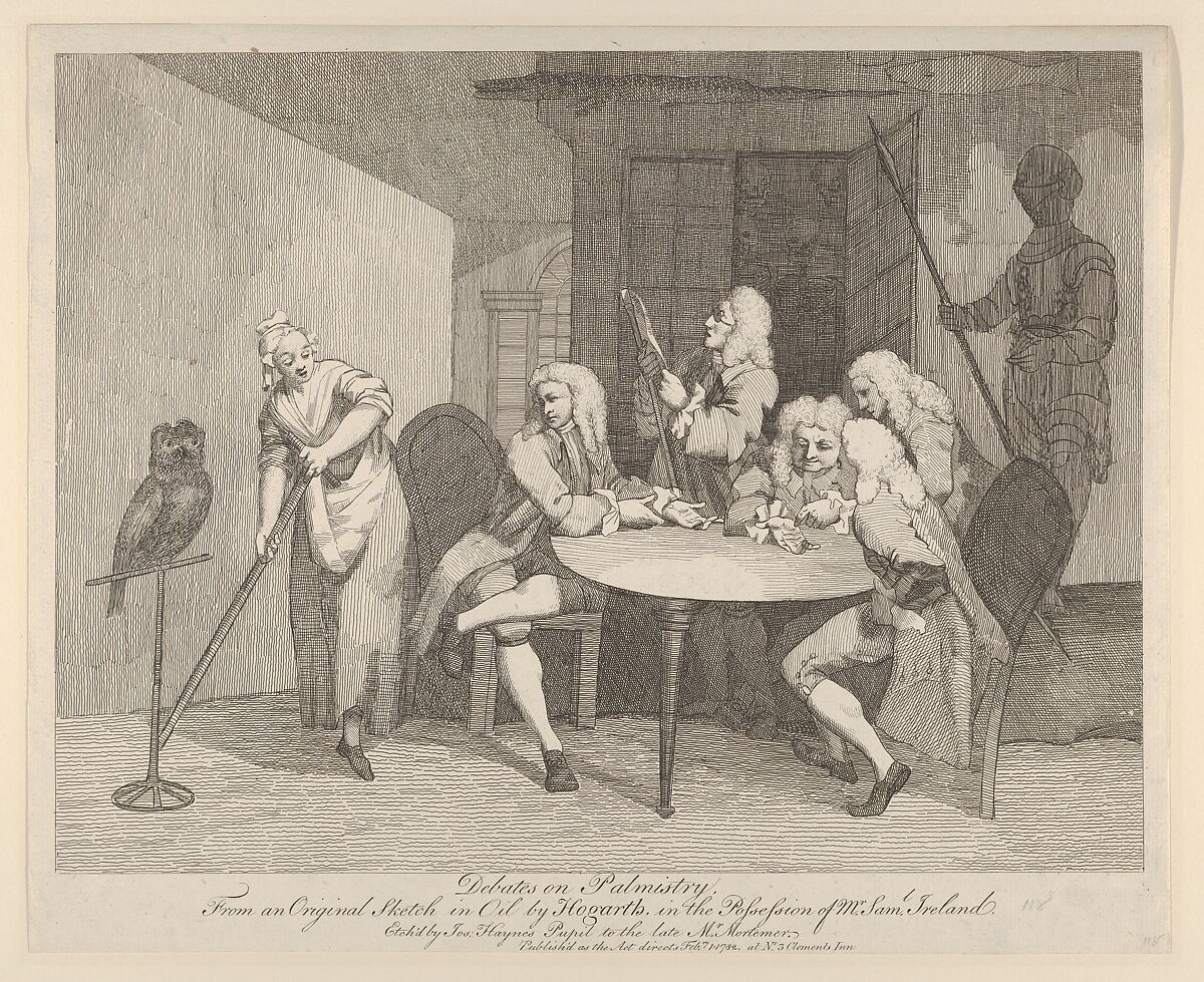 Debates on Palmistry, Joseph Haynes (British, 1760–1829), Etching 