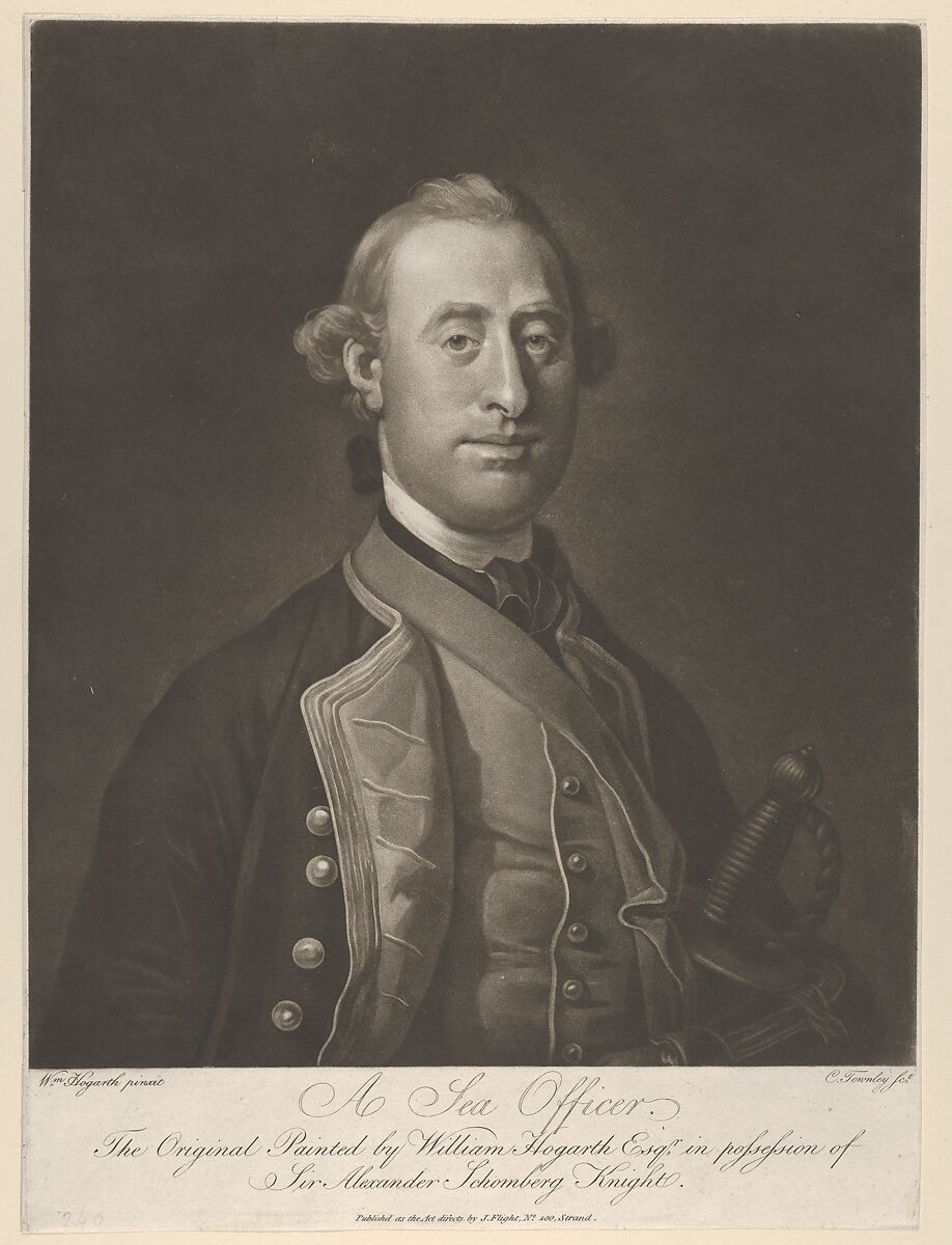 A Sea Officer, Charles Townley (British, Towneley Hall, near Burnley, Lancashire 1737–1805 London), Mezzotint; third state 