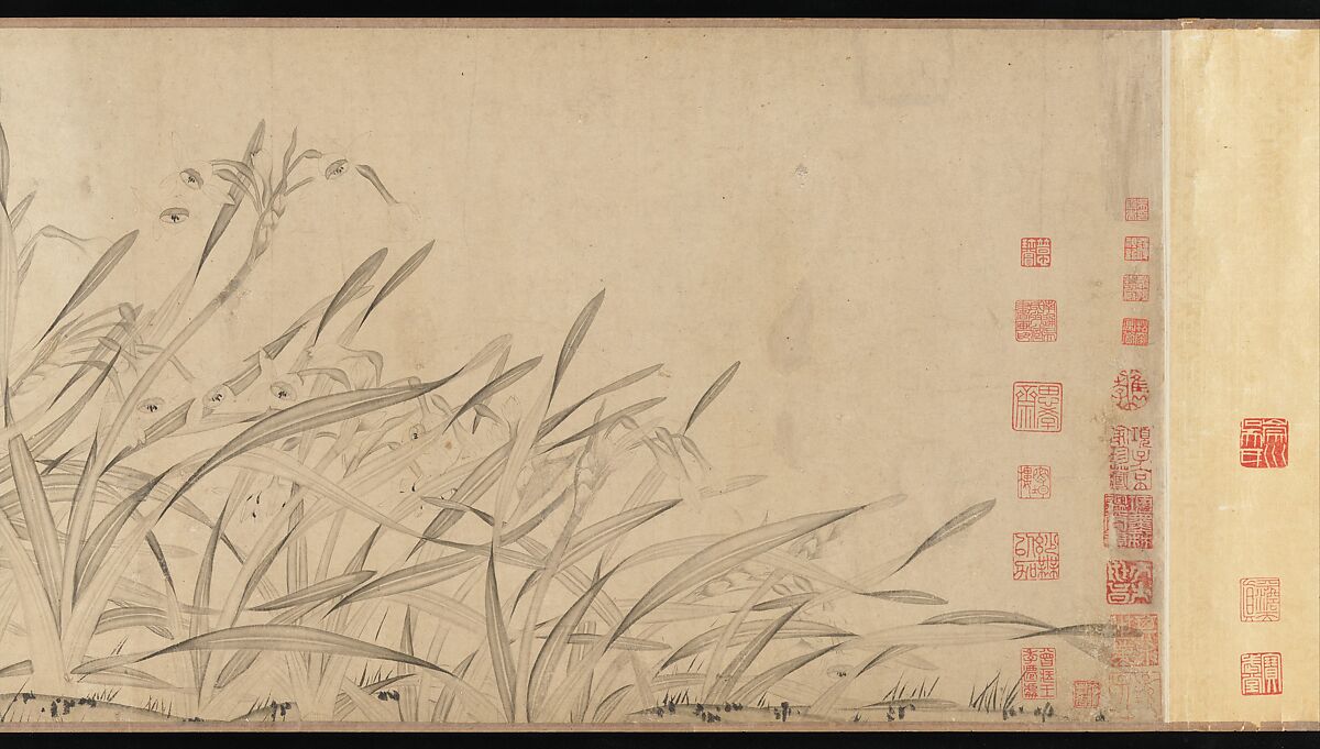 Narcissus, Zhao Mengjian (Chinese, 1199–before 1267), Handscroll; ink on paper, China