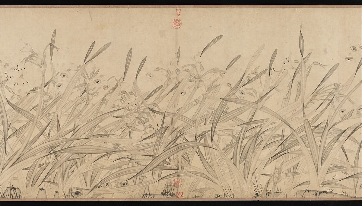 Narcissus, Zhao Mengjian (Chinese, 1199–before 1267), Handscroll; ink on paper, China