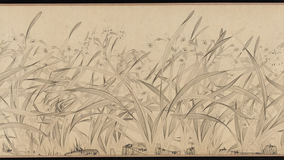 Narcissus, Zhao Mengjian (Chinese, 1199–before 1267), Handscroll; ink on paper, China