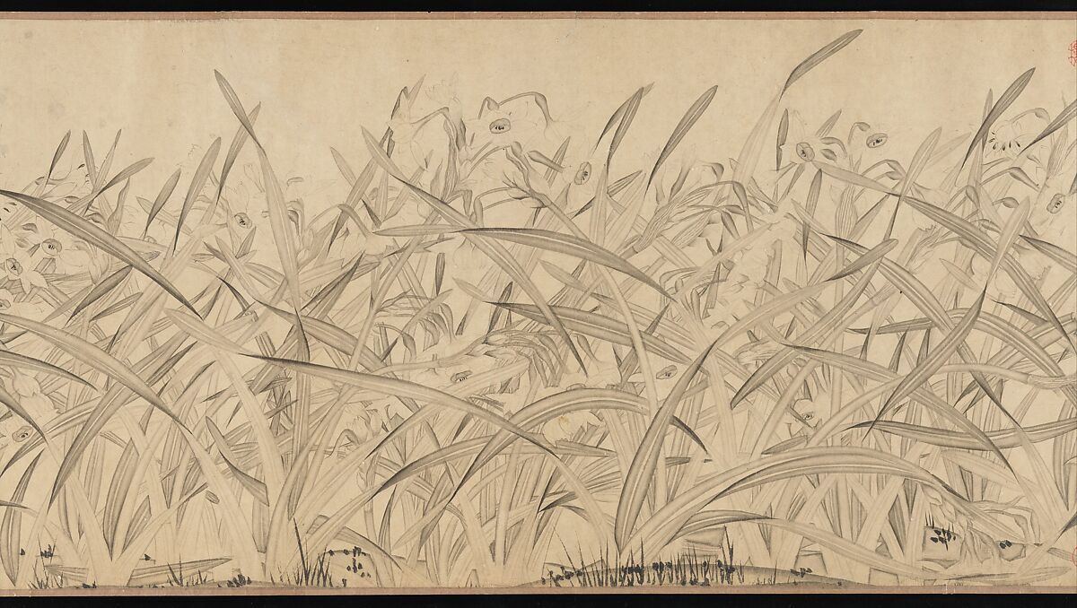 Narcissus, Zhao Mengjian (Chinese, 1199–before 1267), Handscroll; ink on paper, China