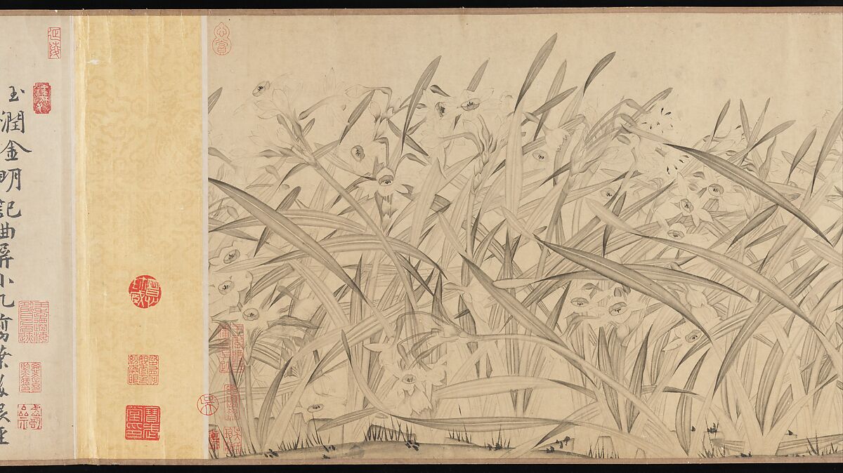 Narcissus, Zhao Mengjian (Chinese, 1199–before 1267), Handscroll; ink on paper, China