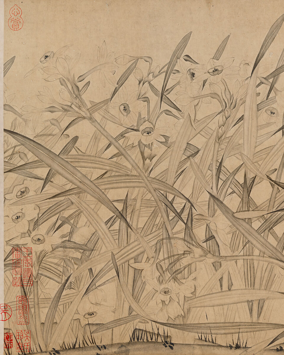 Narcissus, Zhao Mengjian (Chinese, 1199–before 1267), Handscroll; ink on paper, China