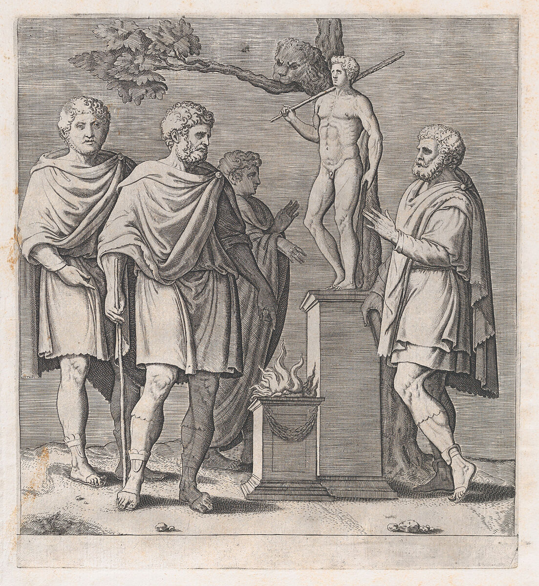 Sacrifice to Hercules, from "Speculum Romanae Magnificentiae", Anonymous, Etching 