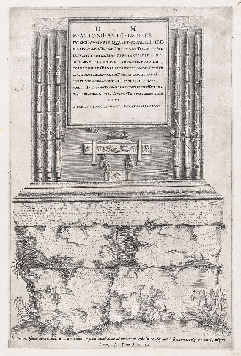 Sepulchre of Lupus, from "Speculum Romanae Magnificentiae", Anonymous, Engraving 