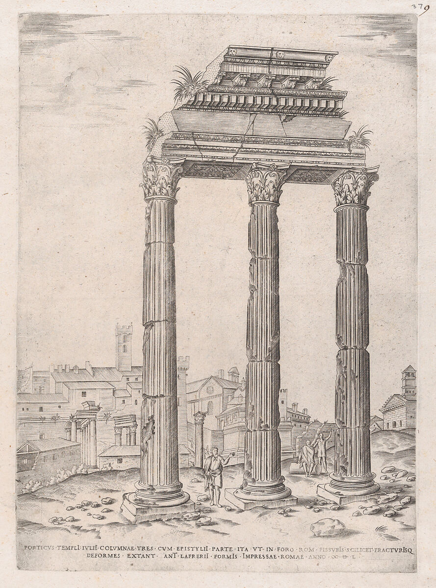 Portico of the Temple of Julius, from "Speculum Romanae Magnificentiae", Anonymous, Engraving 