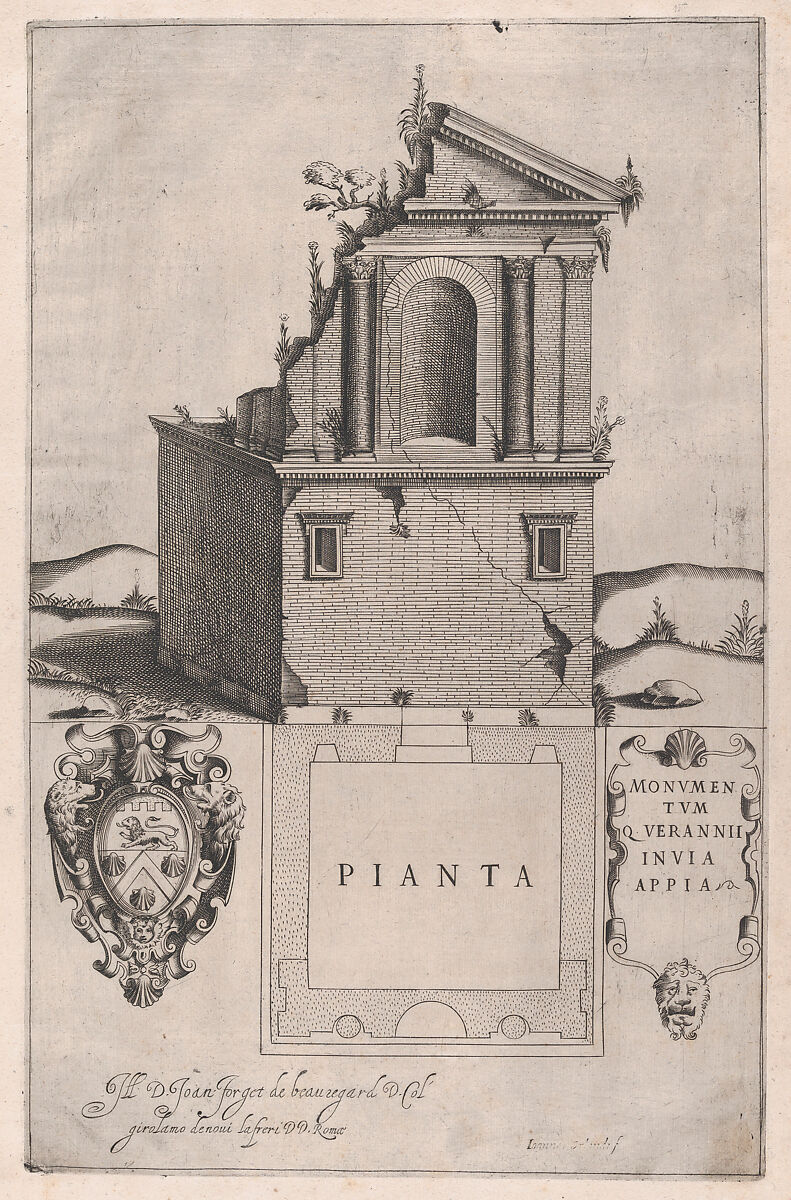 Sepulchre of Verannius, from "Speculum Romanae Magnificentiae", Anonymous, Engraving 