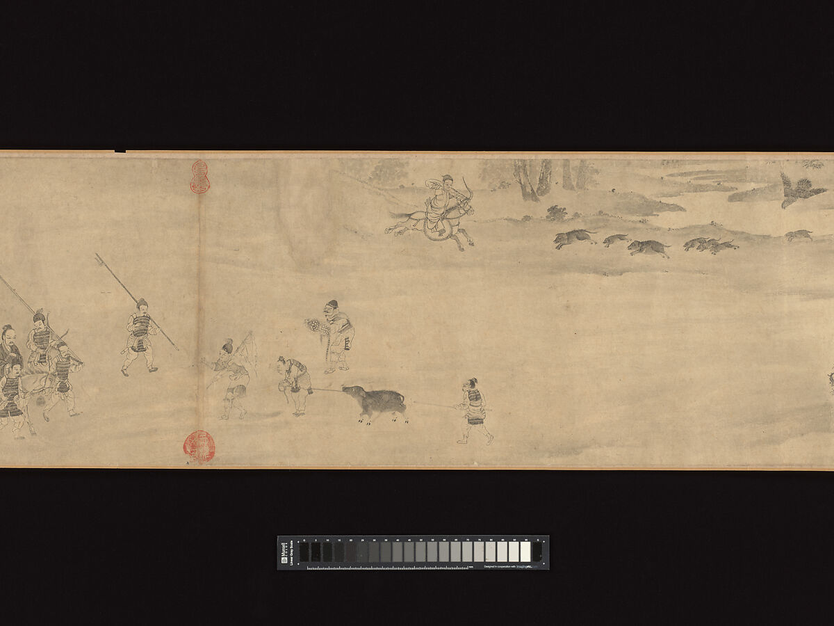Odes of the State of Bin: The Seventh Month, Unidentified artist, Handscroll; ink on paper, China