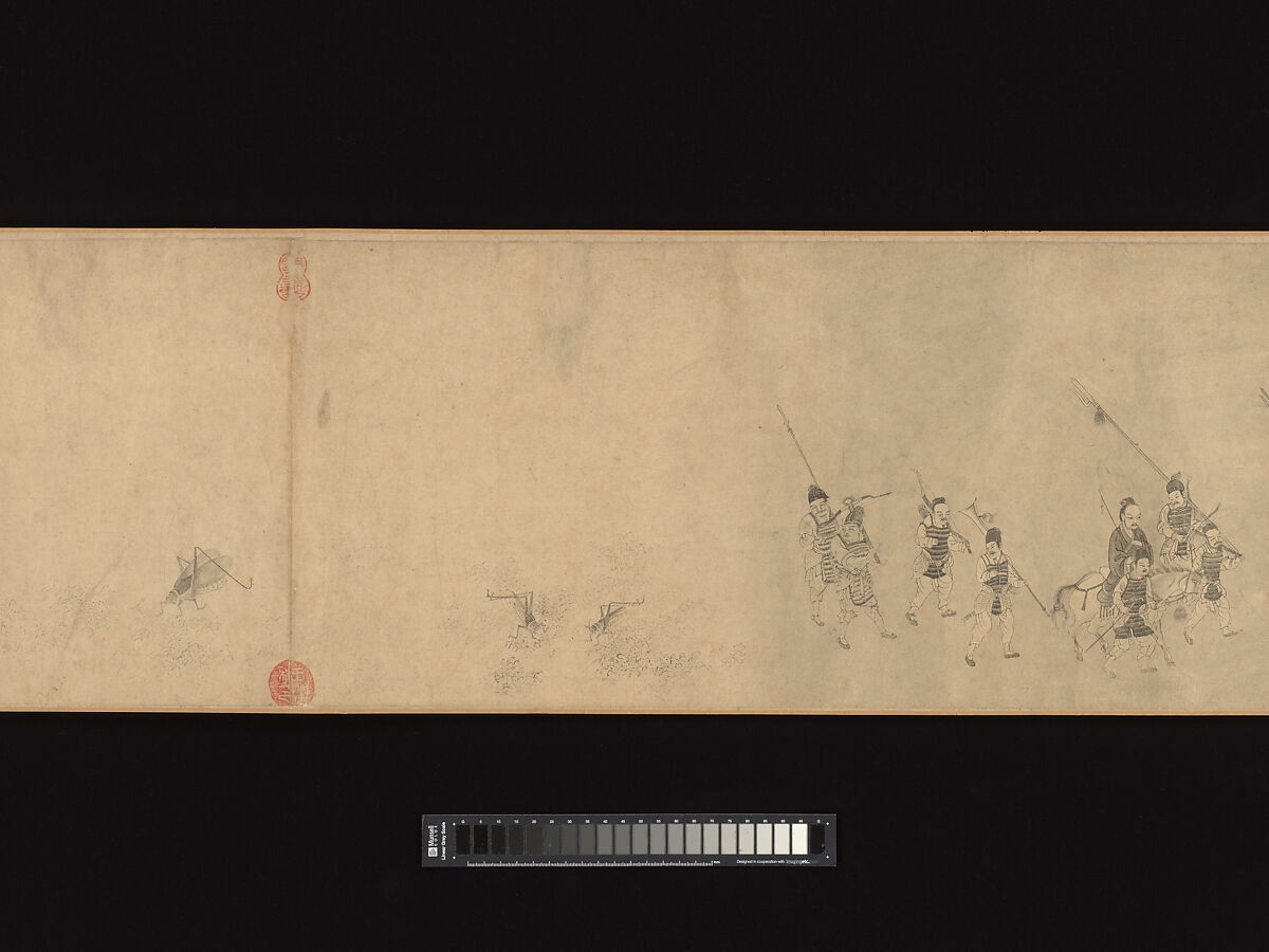 Odes of the State of Bin: The Seventh Month, Unidentified artist, Handscroll; ink on paper, China