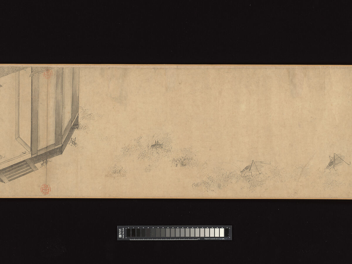 Odes of the State of Bin: The Seventh Month, Unidentified artist, Handscroll; ink on paper, China