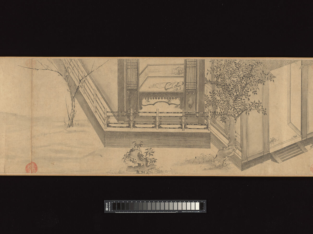 Odes of the State of Bin: The Seventh Month, Unidentified artist, Handscroll; ink on paper, China