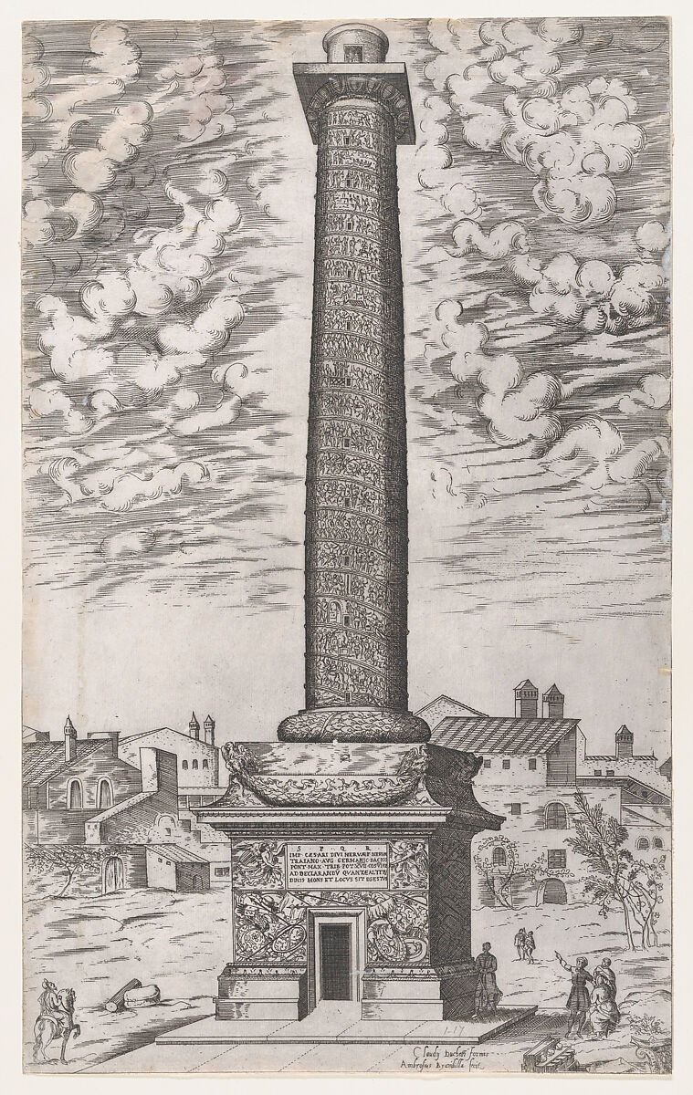 Speculum Romanae Magnificentiae: Trajan's Column, Giovanni Ambrogio Brambilla (Italian, active Rome, 1575–99), Etching 