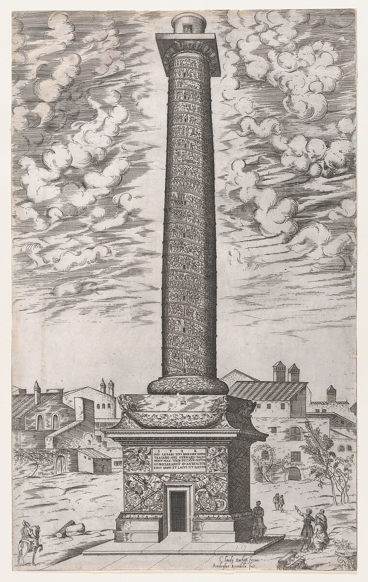 Trajan's Column, from "Speculum Romanae Magnificentiae", Giovanni Ambrogio Brambilla (Italian, active Rome, 1575–99), Etching 