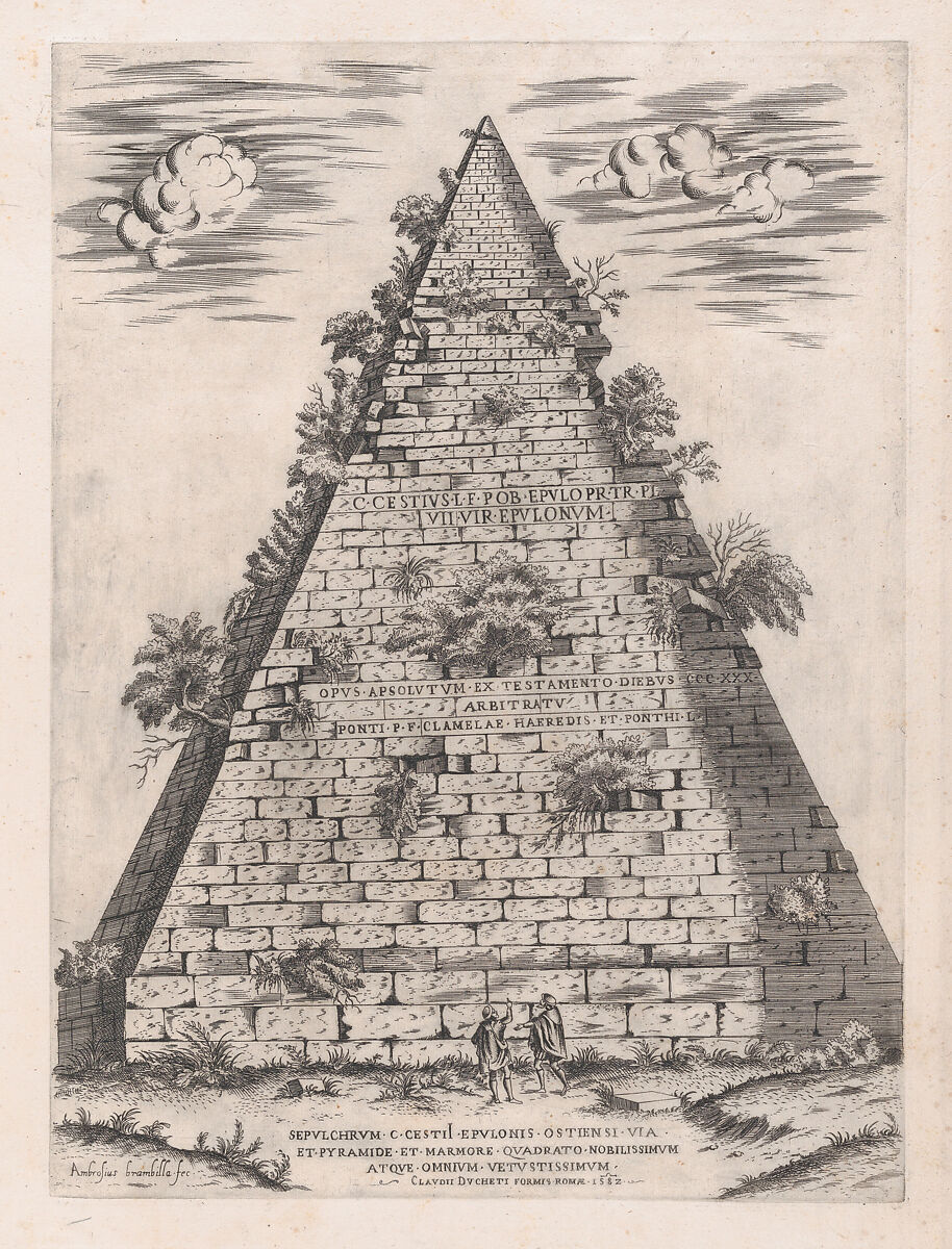 Giovanni Ambrogio Brambilla  Pyramid of Caius Cestius, from