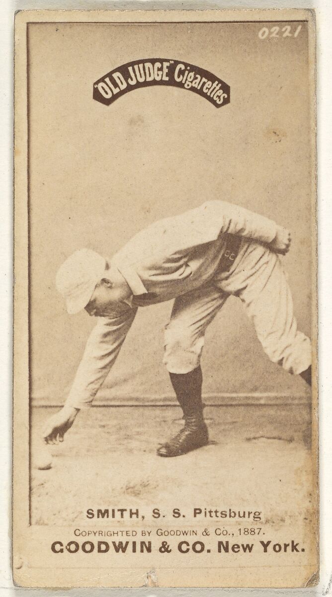 Charles Marv "Pop" Smith, Shortstop, Pittsburgh, from the Old Judge series (N172) for Old Judge Cigarettes, Issued by Goodwin &amp; Company, Albumen photograph 
