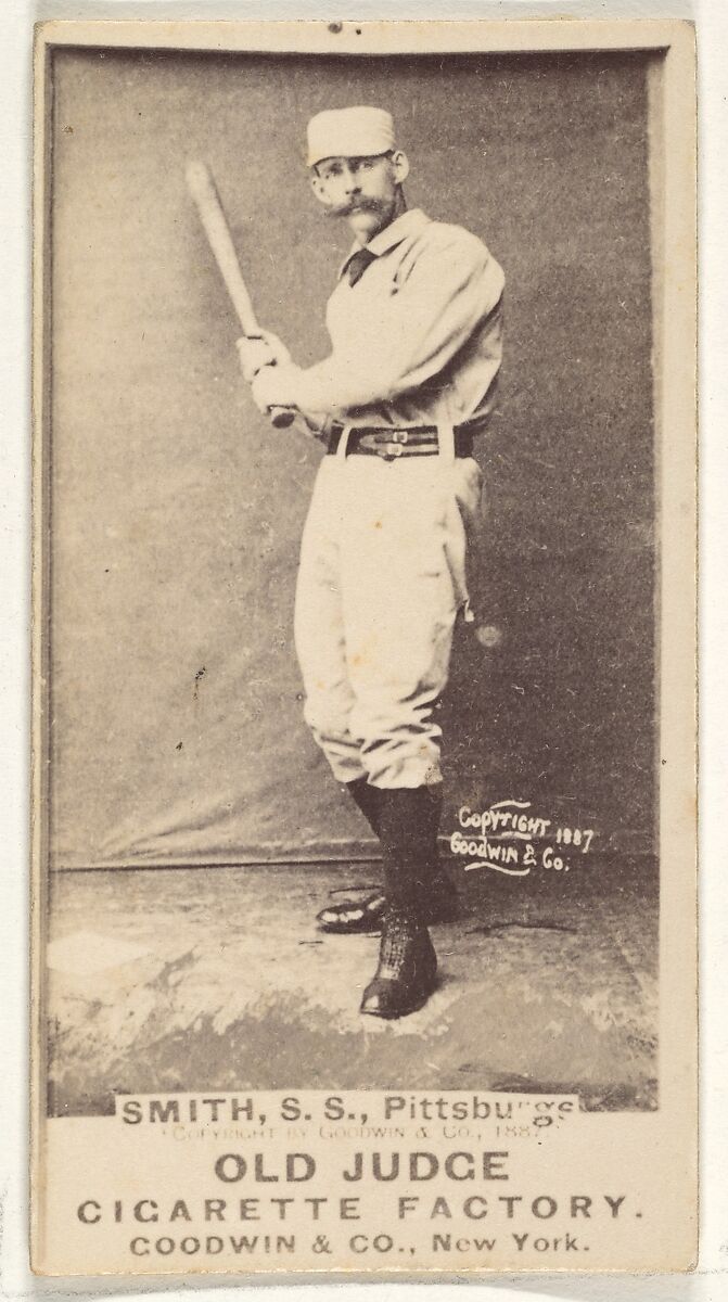 Charles Marv "Pop" Smith, Shortstop, Pittsburgh, from the Old Judge series (N172) for Old Judge Cigarettes, Issued by Goodwin &amp; Company, Albumen photograph 