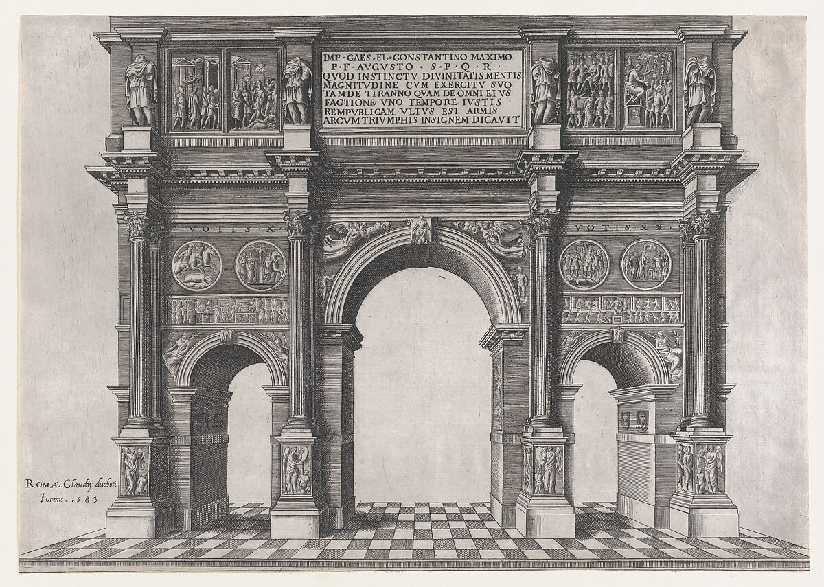 Arch of Constantine, from "Speculum Romanae Magnificentiae", Anonymous, Engraving and etching 