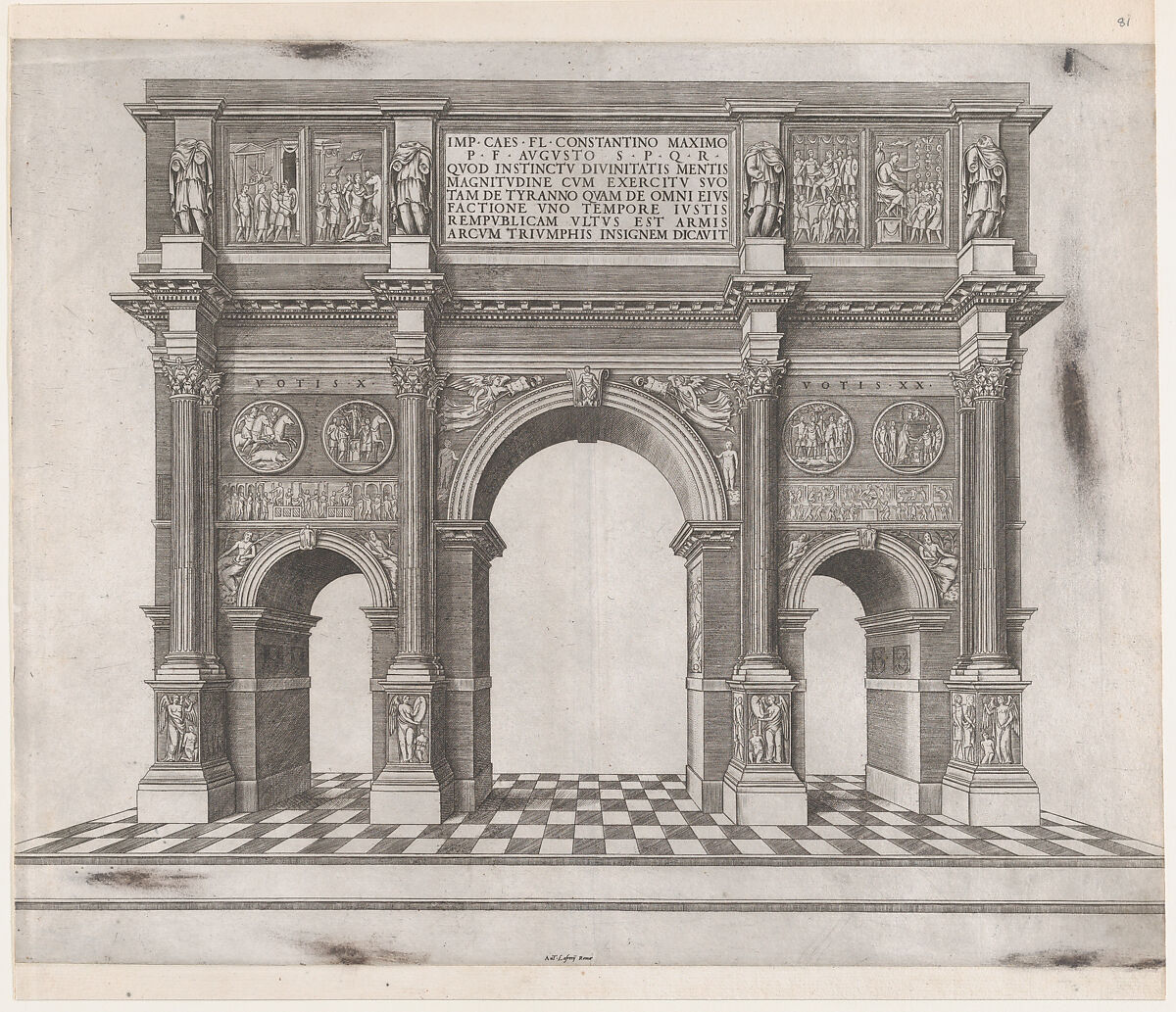 Arch of Constantine, from "Speculum Romanae Magnificentiae", Anonymous, Engraving and etching 