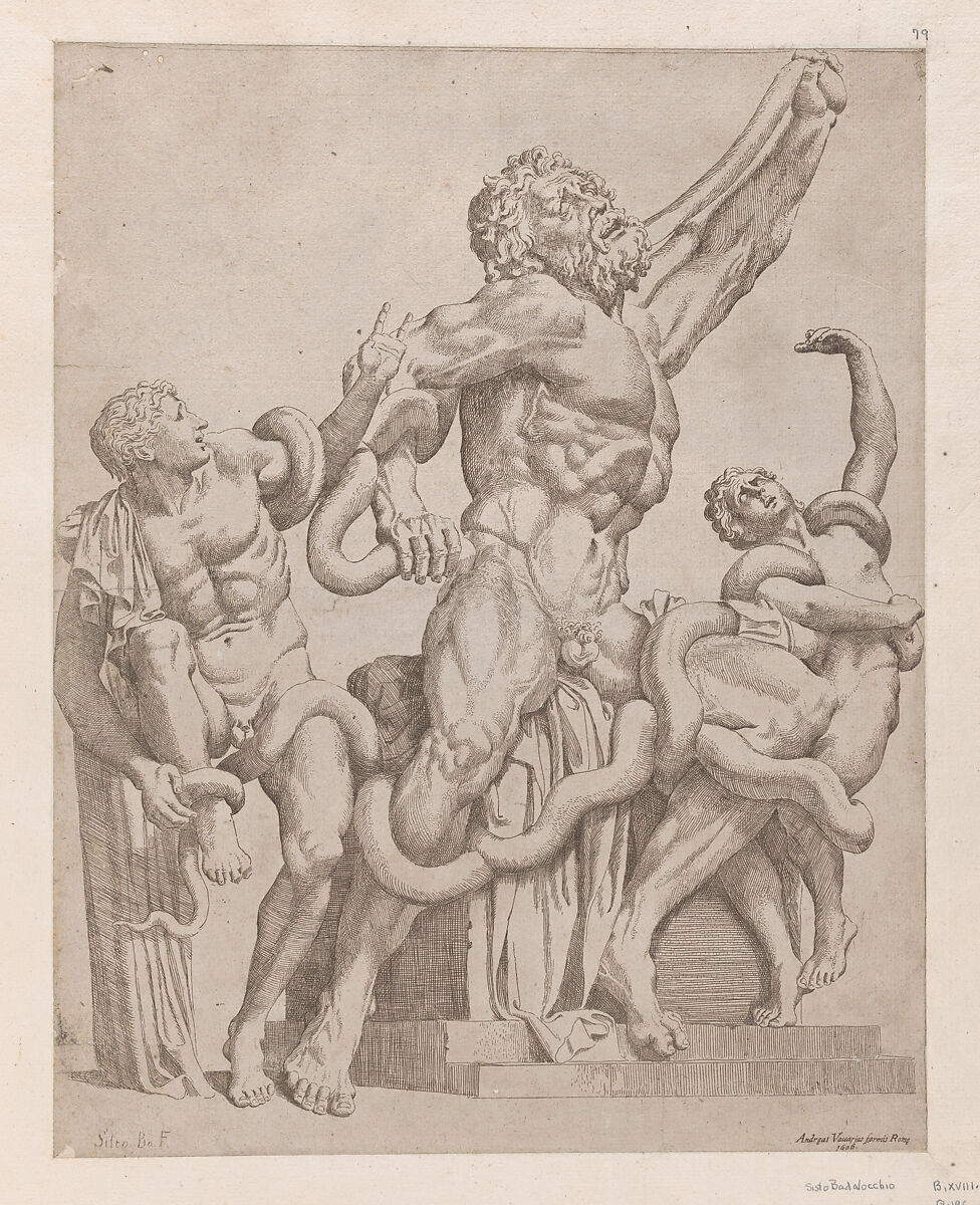 Laocoon, from "Speculum Romanae Magnificentiae", Sisto Badalocchio (Italian, Parma 1585–after 1619 Rome or Parma), Etching 