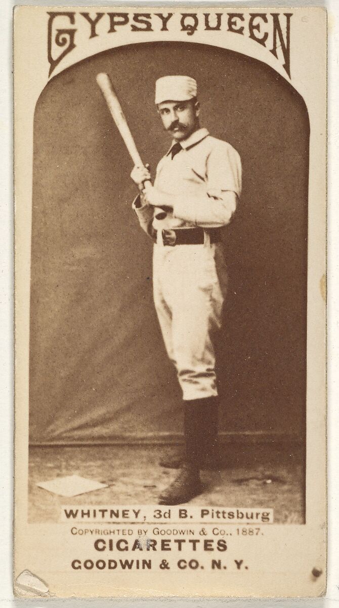 Arthur "Art" Wilson Whitney, 3rd Base, Pittsburgh, from the Old Judge series (N172) for Old Judge and Gypsy Queen Cigarettes, Issued by Goodwin &amp; Company, Albumen photograph 