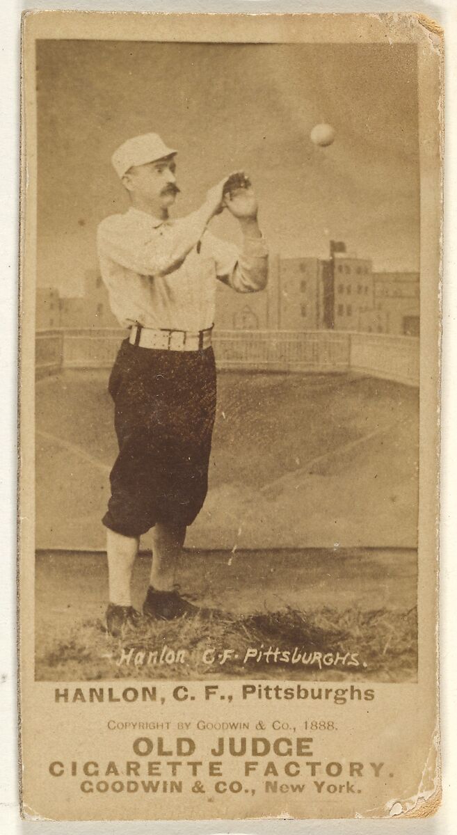 Edward Hugh "Ned" Hanlon, Center Field, Pittsburgh, from the Old Judge series (N172) for Old Judge Cigarettes, Issued by Goodwin &amp; Company, Albumen photograph 