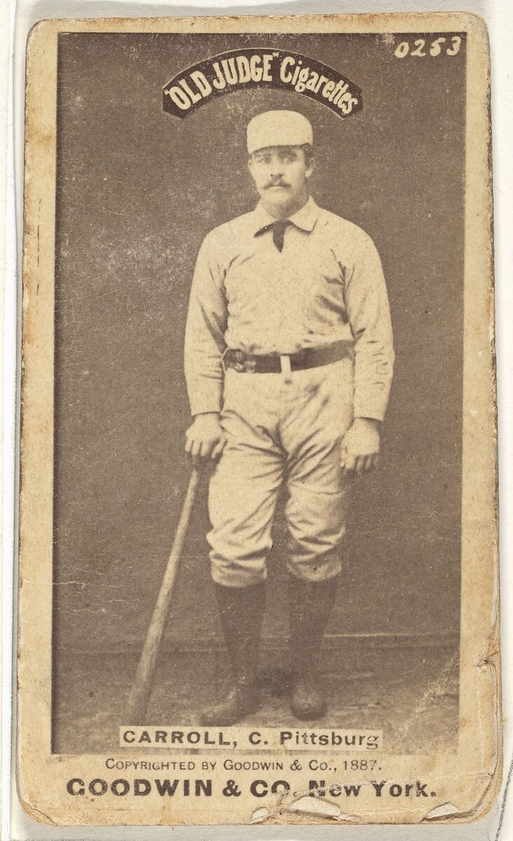 Frederick Herbert "Fred" Carroll, Catcher, Pittsburgh, from the Old Judge series (N172) for Old Judge Cigarettes, Issued by Goodwin &amp; Company, Albumen photograph 