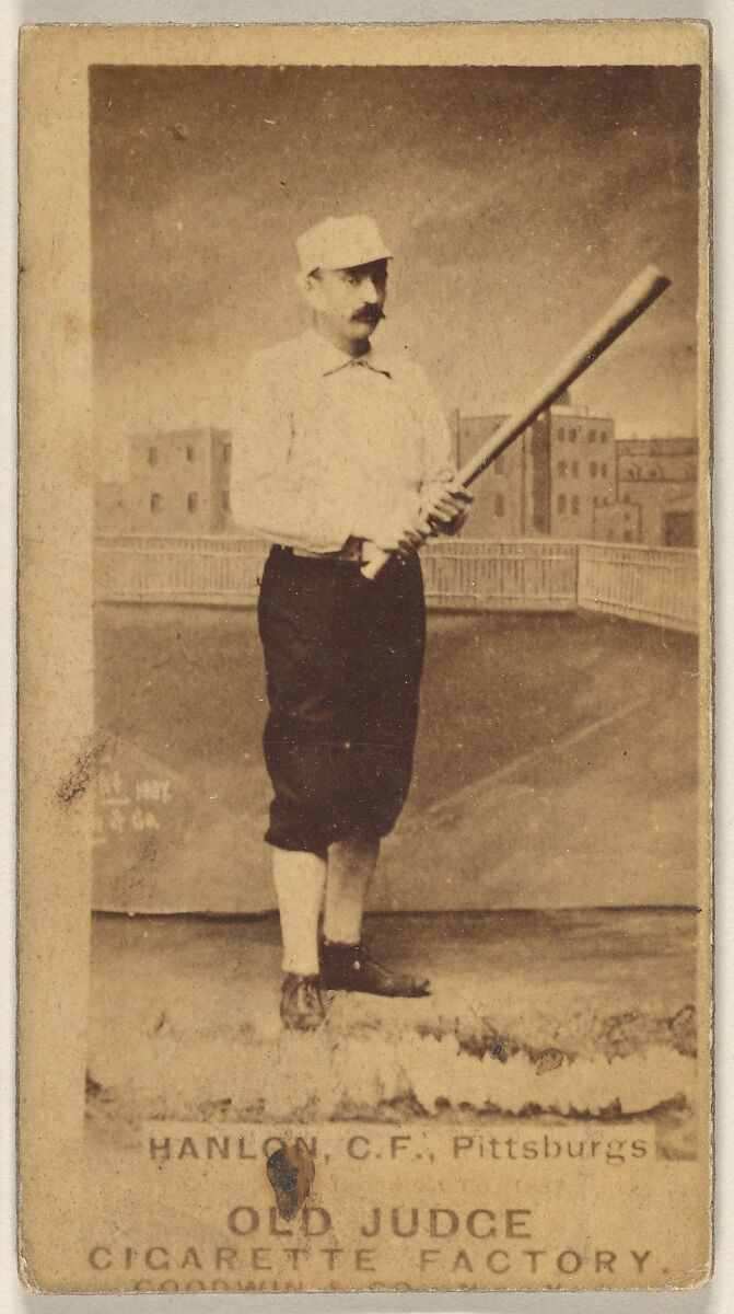 Edward Hugh "Ned" Hanlon, Center Field, Pittsburgh, from the Old Judge series (N172) for Old Judge Cigarettes, Issued by Goodwin &amp; Company, Albumen photograph 