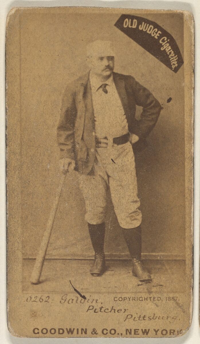 James Francis "Pud" Galvin, Pitcher, Pittsburgh, from the Old Judge series (N172) for Old Judge Cigarettes, Issued by Goodwin &amp; Company, Albumen photograph 