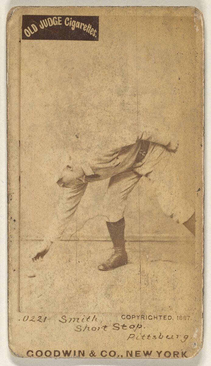 Charles Marv "Pop" Smith, Shortstop, Pittsburgh, from the Old Judge series (N172) for Old Judge Cigarettes, Issued by Goodwin &amp; Company, Albumen photograph 