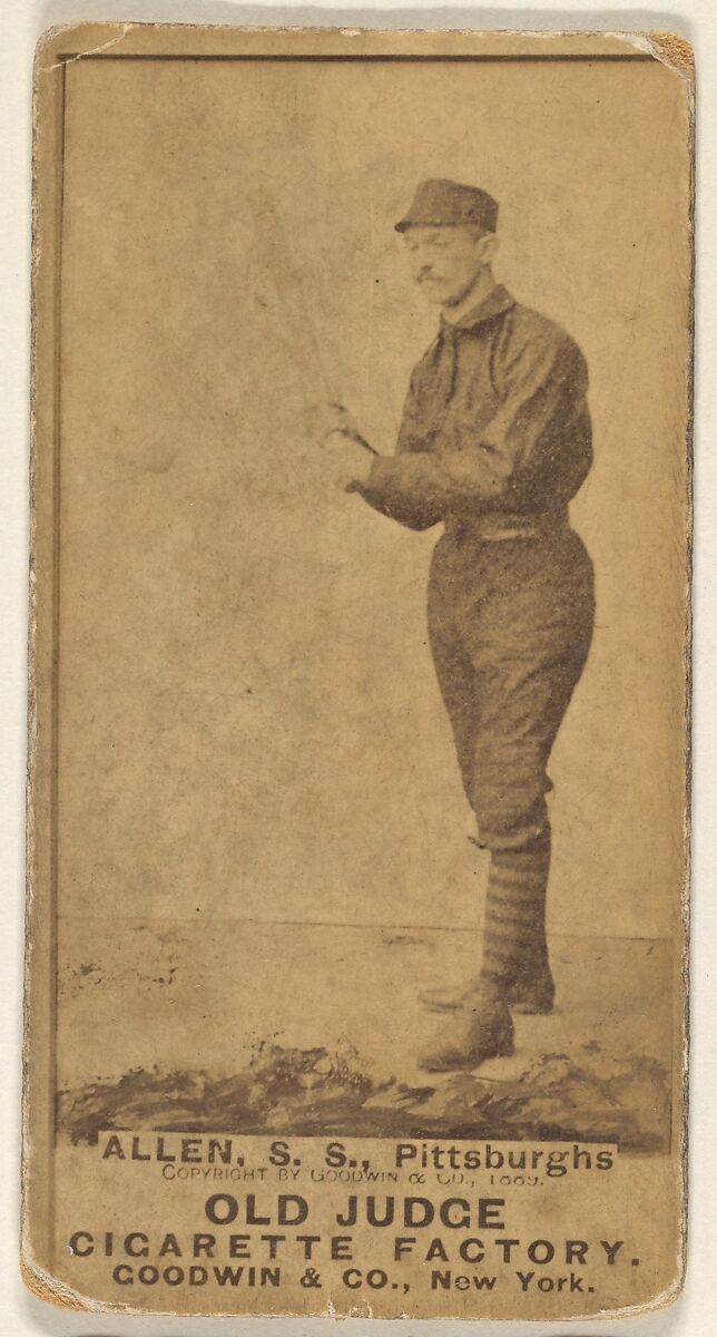 Bob Allen, Shortstop, Pittsburgh, from the Old Judge series (N172) for Old Judge Cigarettes, Issued by Goodwin &amp; Company, Albumen photograph 