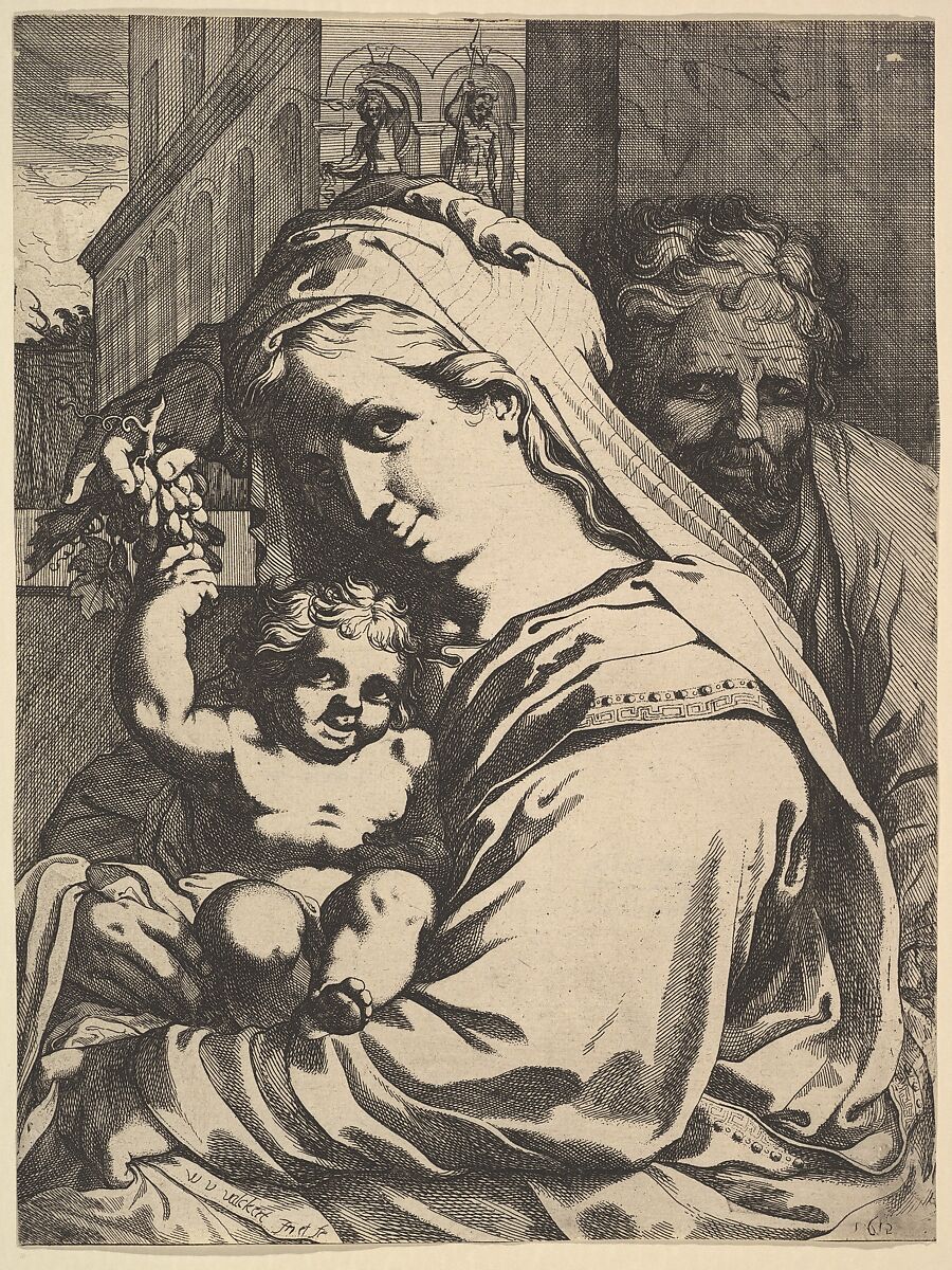 Holy Family, Werner van den Valckert (Dutch, The Hague, 1580/85–1627 Amsterdam), Etching; second state of two 