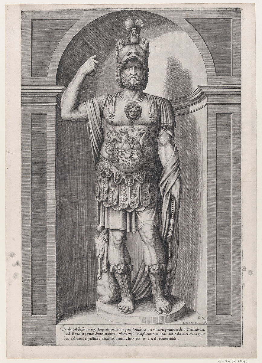 King Pyrrhus, from "Speculum Romanae Magnificentiae", Jacob Bos (Netherlandish, Hertogenbosch ca. 1520, active Rome ca. 1549–80), Engraving 