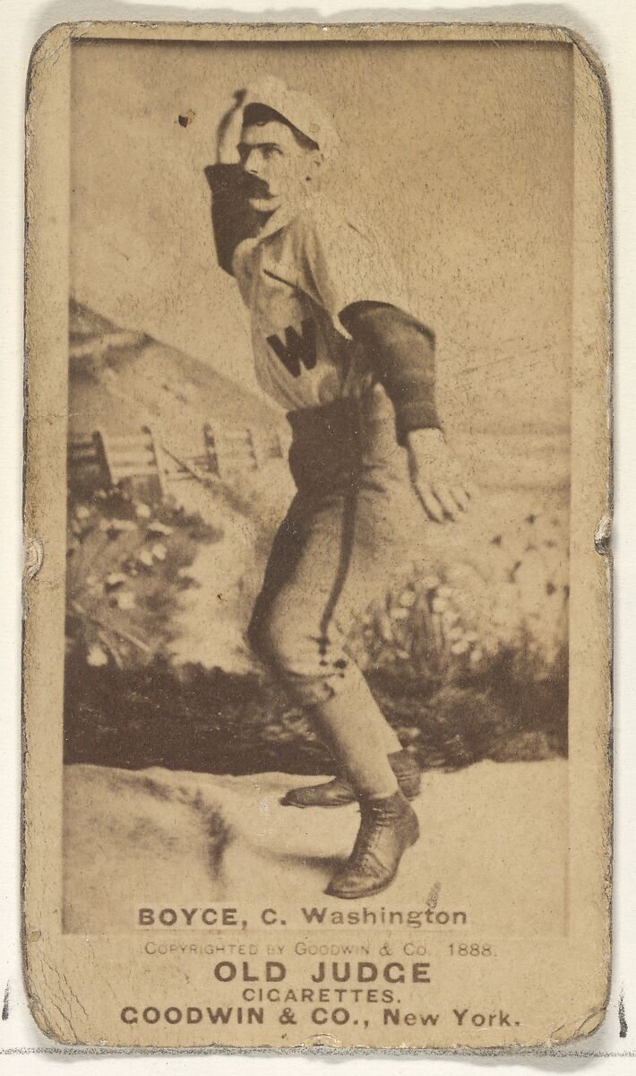 Boyce, Catcher, Washington, from the Old Judge series (N172) for Old Judge Cigarettes, Issued by Goodwin &amp; Company, Albumen photograph 