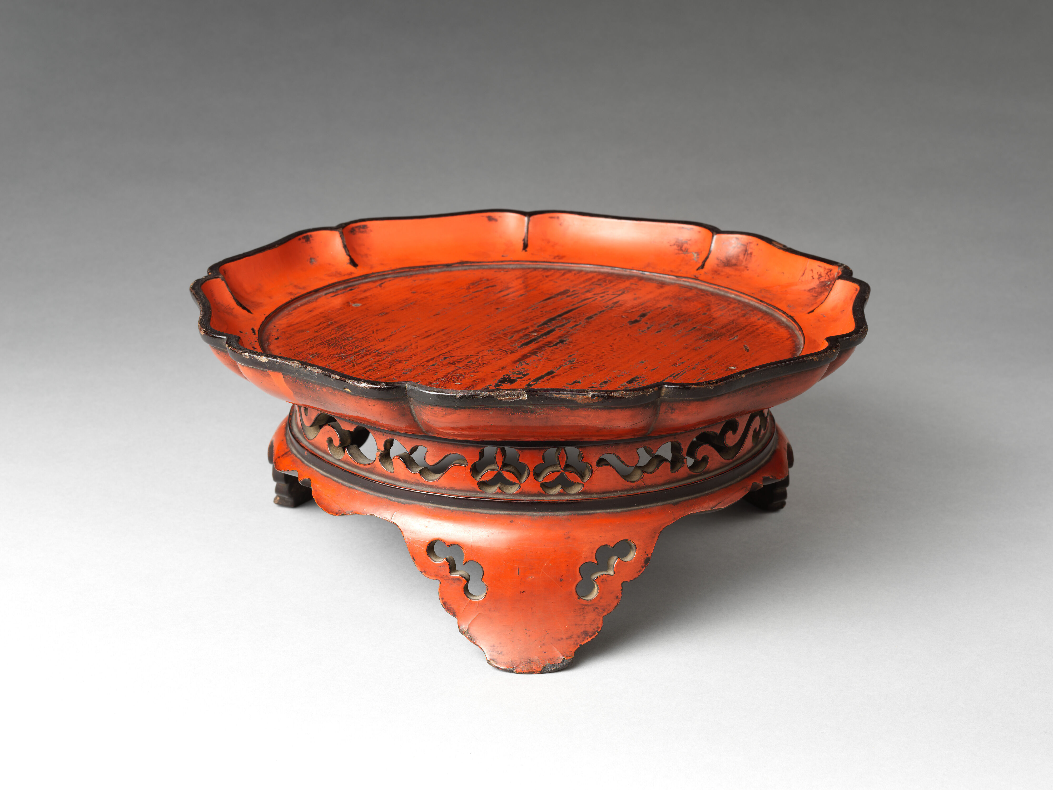 桃山時代　根来　脚付隈切膳　合箱　Momoyama Negoro tray source